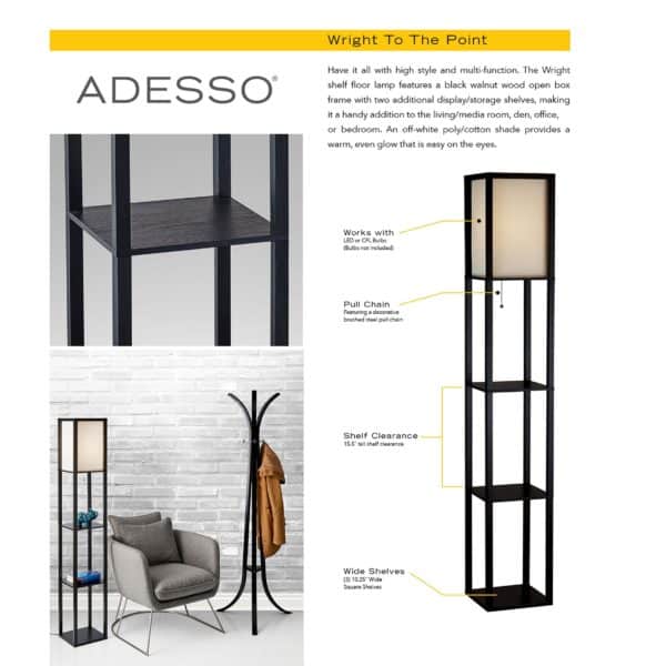 Wright Shelf Floor Lamp By Adesso Concepts Furniture Wright Shelf Floor Lamp By Adesso, Adesso Barbery Shelf Floor Lamp