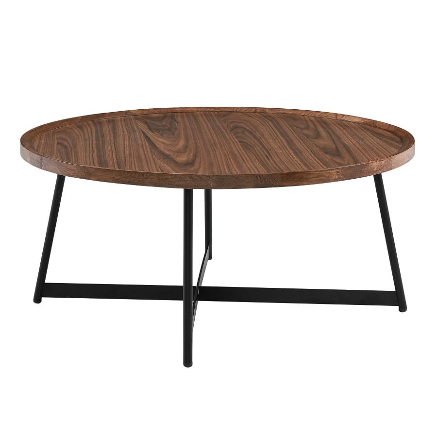 Niklaus American Walnut 35″ Round Coffee Table by Euro Style Concepts