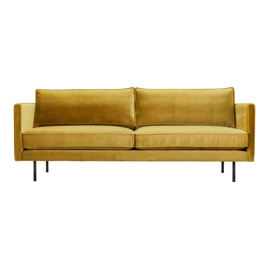 Raphael Mustard Velvet Sofa By Moe S Home Concepts Furniture