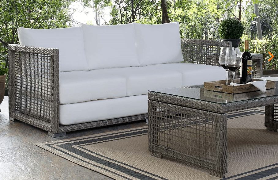 Aura Outdoor Patio Wicker Rattan Sofa In Gray White By Modway Concepts Furniture - Aura Gray Wicker Outdoor Sofa With White Cushions By Modway Aura Outdoor Patio Wicker Rattan Sofa In Gray White By Modway Concepts Furniture - Aura Gray Wicker Outdoor Sofa With White Cushions By Modway