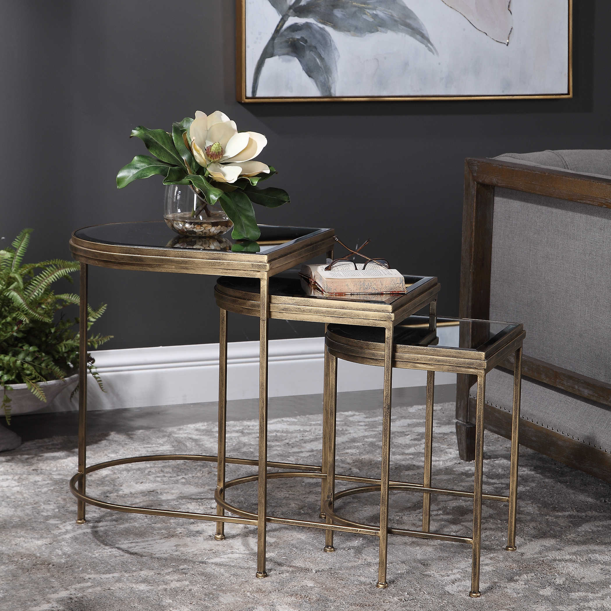 India Antique Gold Nesting Tables (Set of 3) by Uttermost Concepts