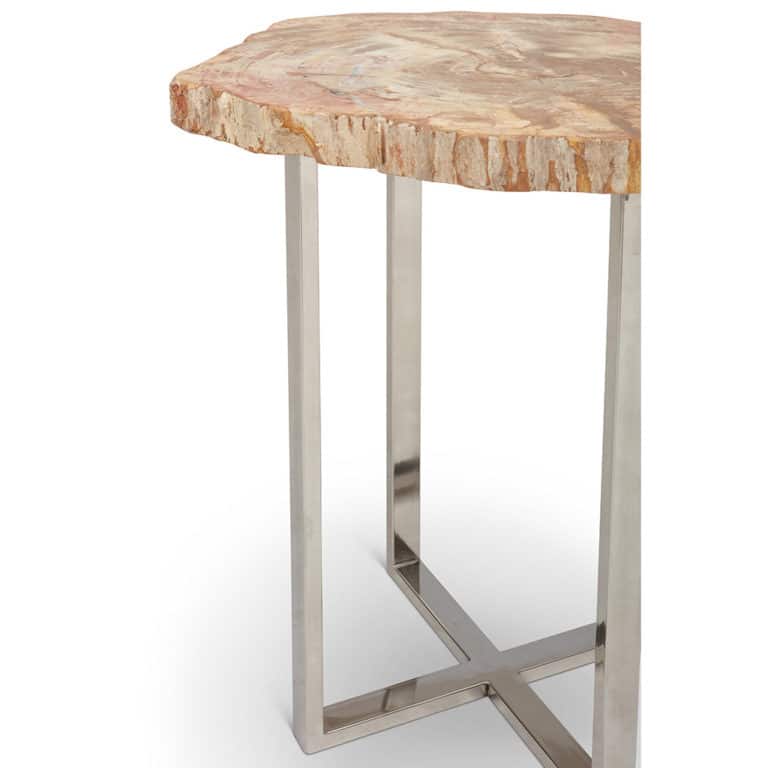 Eliza Natural Light Petrified Wood End Table by Urbia Concepts Furniture