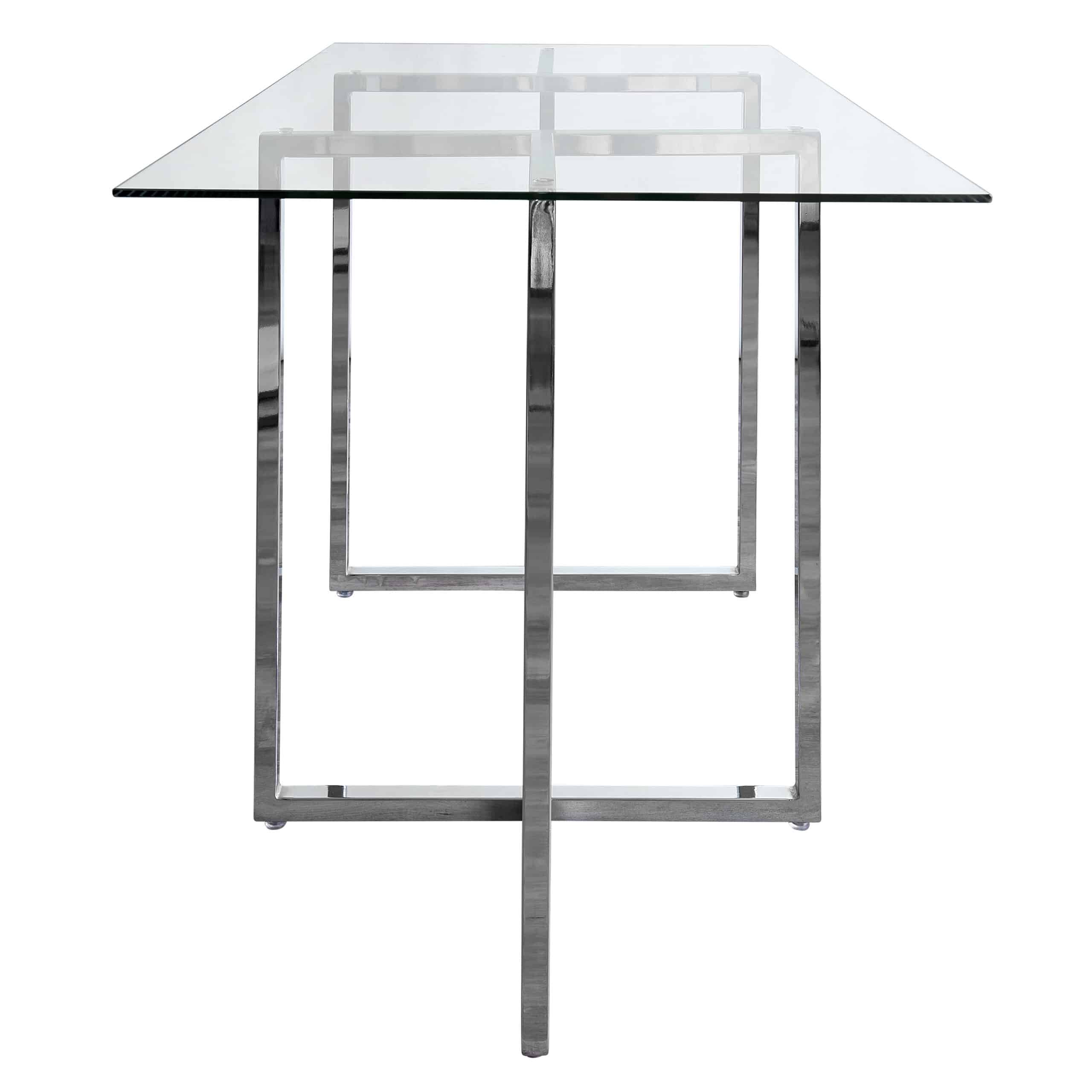 Legend Rectangular Dining Table with Chrome Base 2 Sizes by Euro