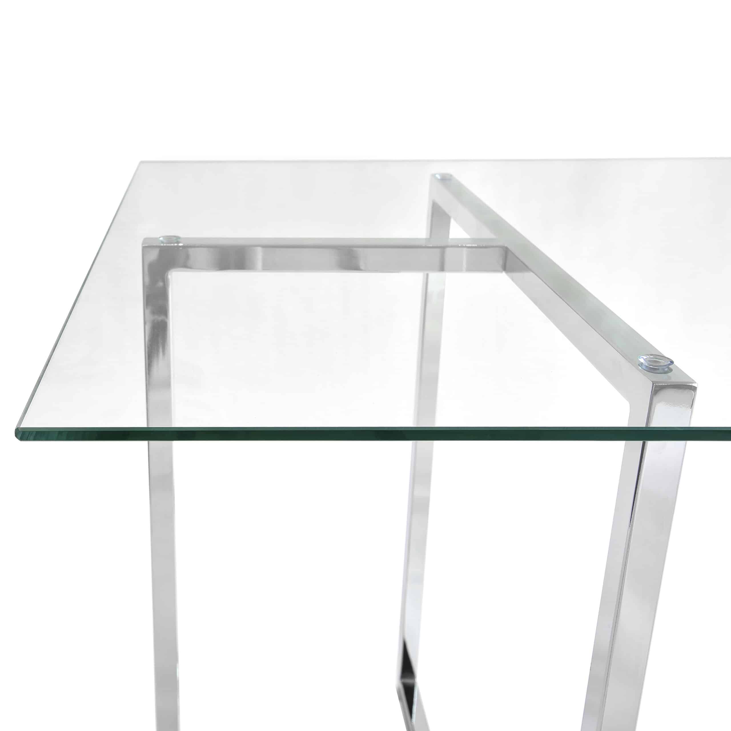 Legend Rectangular Dining Table with Chrome Base 2 Sizes by Euro