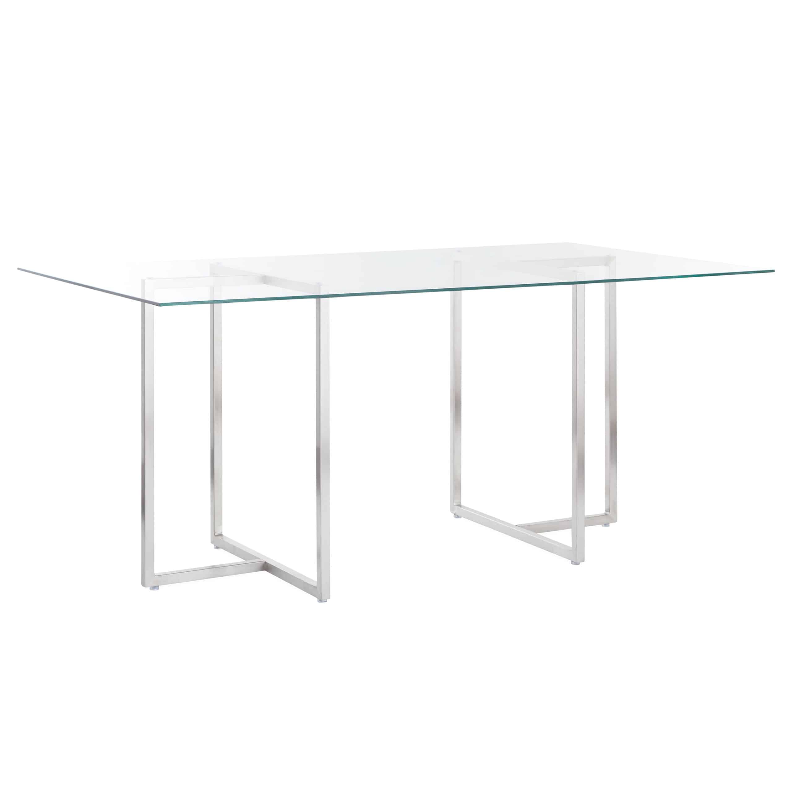 Legend Rectangular Dining Table with Brushed Stainless Steel Base (2