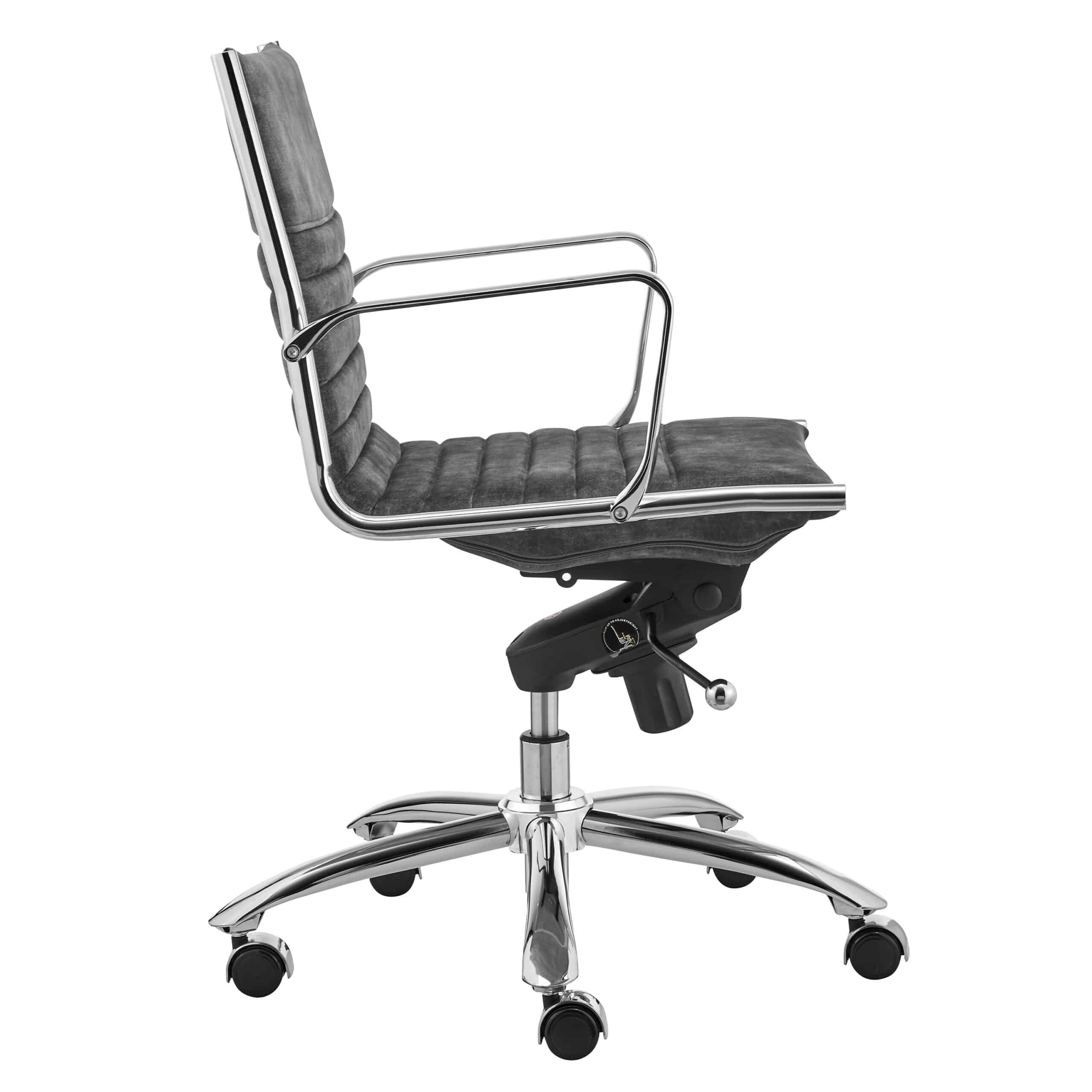 Dirk Low Back Grey Velvet Office Chair by Euro Style Concepts Furniture