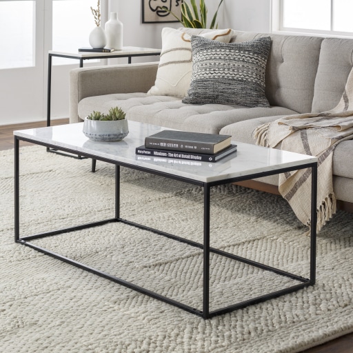 Aryaa Black Rectangle Coffee Table by Surya Concepts Furniture
