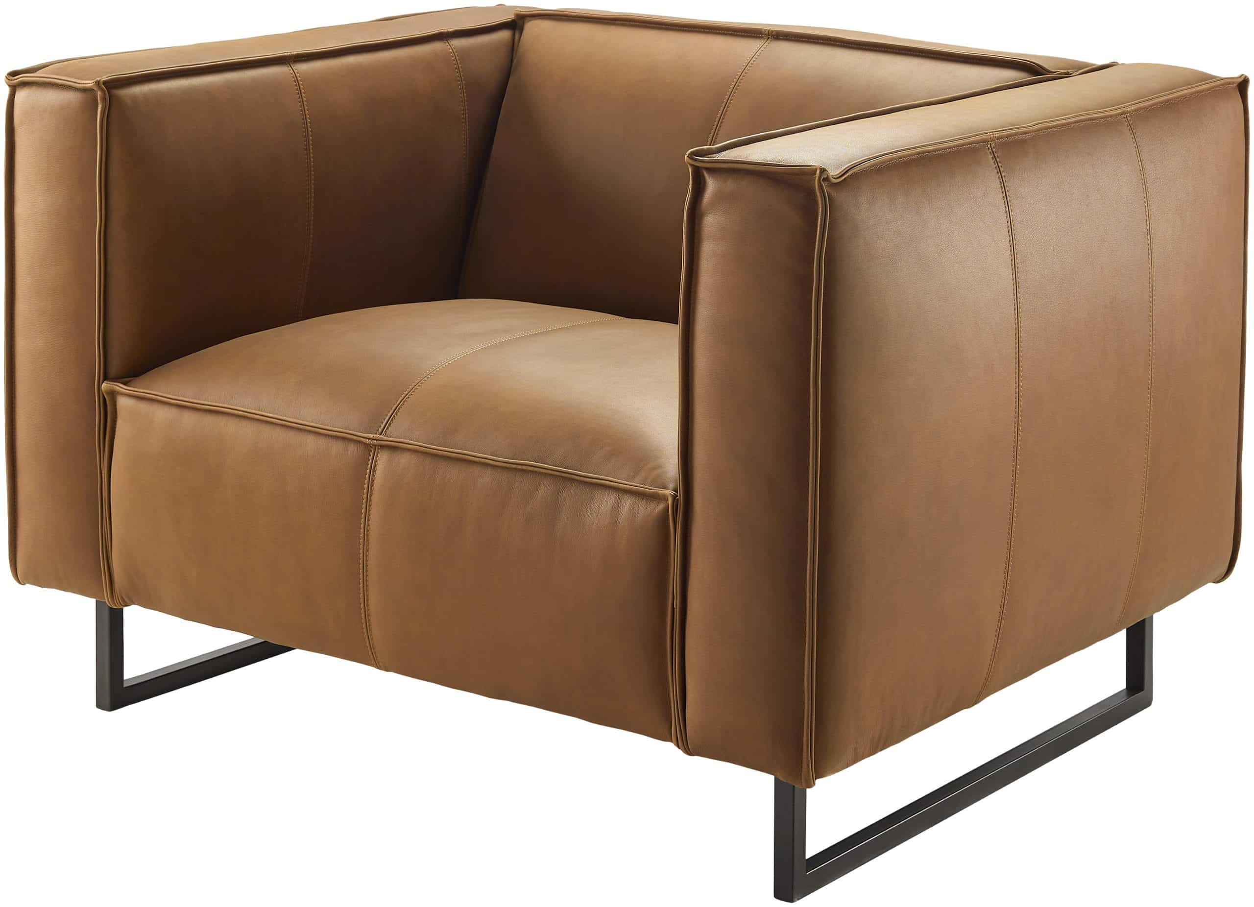 Dylan Tan Leather Accent Chair by Surya - Concepts Furniture